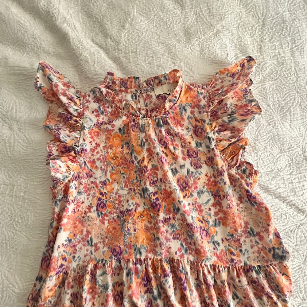 Pinch Floral Midi Dress in Cream, Orange, Pink, Purple